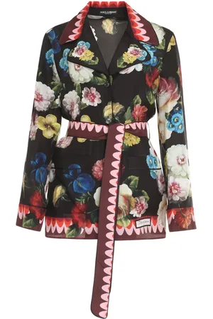 Dolce & Gabbana Femme, Blouses et Chemises, Multicolore, Taille: 36 FR Chemisier de pyjama en soie avec ceinture