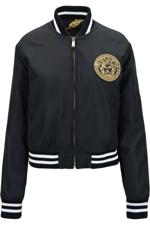VERSACE Femme, Vestes, Noir, Taille: 40 FR Veste zippée femme avec motif chaîne