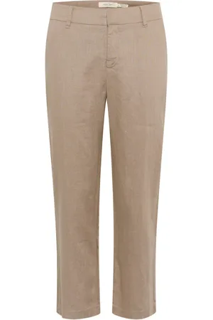 Part Two Femme, Pantalons, , Taille: 46 FR Pantalon en Lin Taupe Désert