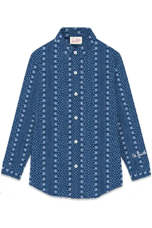 MC2 SAINT BARTH Femme, Blouses et Chemises, Bleu, Taille: 40 FR Chemise Indigo Flower