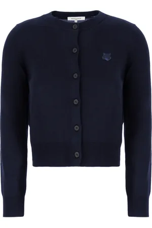 Maison Kitsuné Femme, Pulls, Bleu, Taille: 38 FR Collection de Maille Élégante