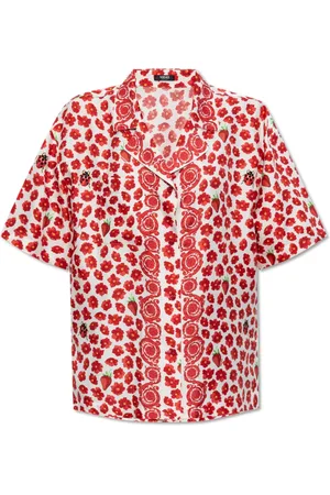 VERSACE Femme, Blouses et Chemises, Rouge, Taille: 36 FR Chemise en soie