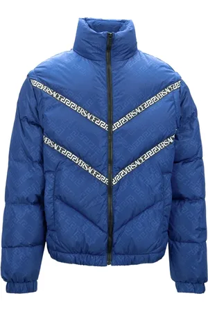VERSACE Homme, Vestes, Bleu, Taille: L Veste matelassée homme à fermeture éclair