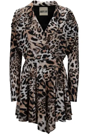 ANIYE BY Femme, Robes, Multicolore, Taille: 40 FR Robe Imprimé Animal avec Fermeture Éclair