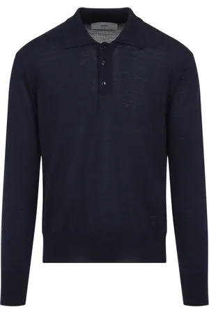 Ami Homme, Tops, Bleu, Taille: L T-shirt Bleu Laine Soie Mélange
