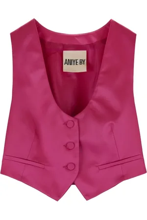 ANIYE BY Femme, Vestes, Rose, Taille: 36 FR Gilet sans manches boutonné pour femme