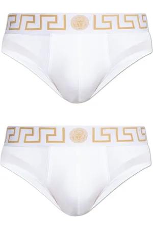 VERSACE Homme, Sous-vêtements, Blanc, Taille: 3XL Lot de deux slips