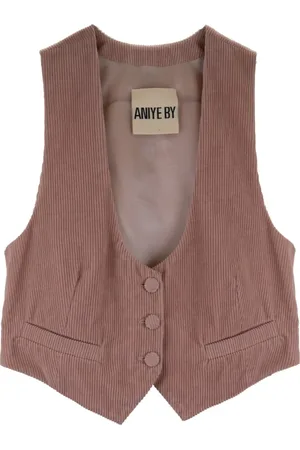 ANIYE BY Femme, Vestes, Rose, Taille: 36 FR Gilet sans manches en coton boutonné pour femmes