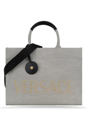 VERSACE Femme, Sacs, Gris, Taille: ONE Size Sac à Bandoulière Femme avec Détails en Cuir