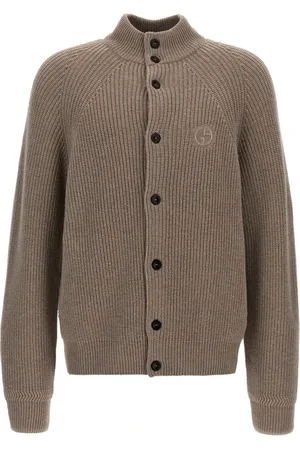 Giorgio Armani Homme, Pulls, Brun, Taille: L Veste Blouson Élégante