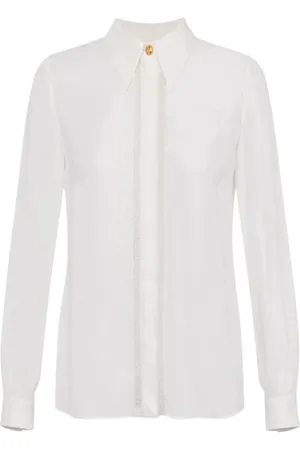 Elisabetta Franchi Femme, Blouses et Chemises, , Taille: 40 FR Chemise en Georgette avec Broderie en Organza