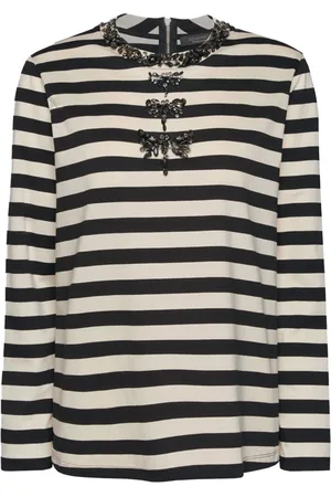 Elena Miro Femme, Tops, Noir, Taille: 38 FR T-shirt Décontracté en Coton
