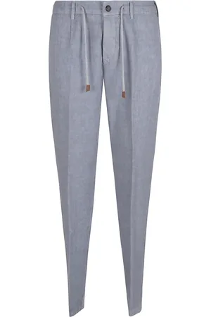 ELEVENTY Homme, Pantalons, Bleu, Taille: W31 Pantalon en Lin Bleu