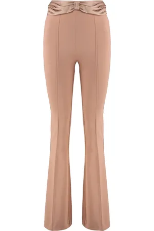Elisabetta Franchi Femme, Pantalons, Rose, Taille: 42 FR Pantalon Évasé avec en Satin