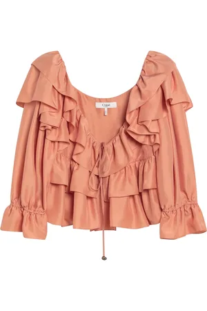 Chloé Femme, Blouses et Chemises, Rose, Taille: 40 FR Chemise à Manches Longues