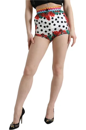 Dolce & Gabbana Femme, Shorts, Multicolore, Taille: 40 FR Shorts en Soie Multicolores à Taille Haute