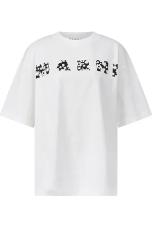 Marni Femme, Tops, Blanc, Taille: 36 FR T-Shirt Oversize avec Logo Floral