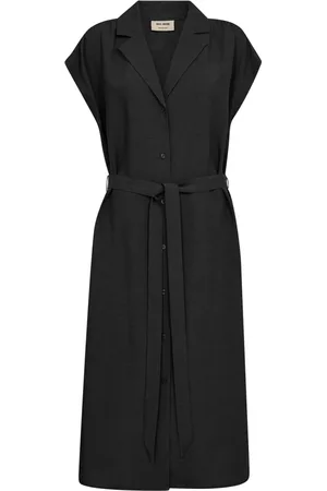 Mos Mosh Femme, Robes, Noir, Taille: 44 FR Élégante Robe Chemise Noire