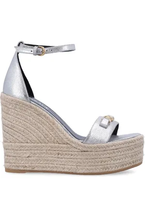 VERSACE Femme, Chaussures, Gris, Taille: 35 EU Espadrilles Compensées pour Femmes