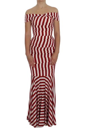 Dolce & Gabbana Femme, Robes, Rouge, Taille: 36 FR Statement Robe Rouge Blanche en Soie Stretch