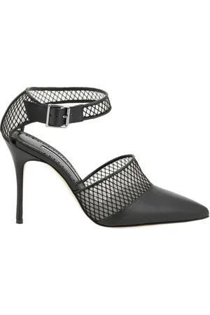 Manolo Blahnik Femme, Chaussures, Noir, Taille: 39 EU Mesh Design Stiletto Heel Escarpins