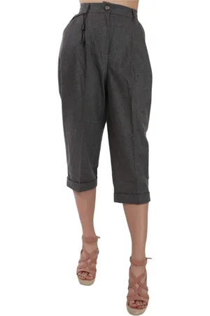 Dolce & Gabbana Femme, Pantalons, Gris, Taille: 44 FR Pantalon plissé élégant en laine et cachemire gris