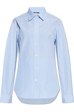 Moschino Femme, Blouses et Chemises, Bleu, Taille: 40 FR Chemise à rayures
