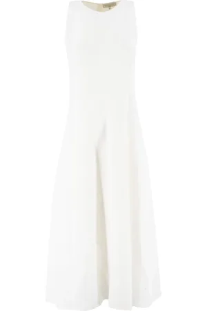 ANTONELLI Femme, Robes, Blanc, Taille: 38 FR Robe sans manches à encolure ronde et lignes douces