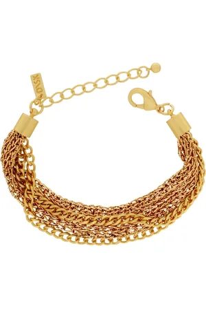 Dansk Copenhagen Femme, Accessoires, Jaune, Taille: ONE Size Bracelet Tricoté en Or