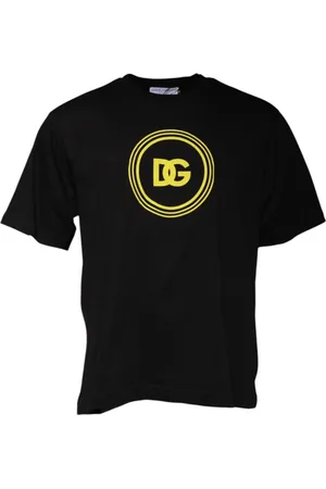 Dolce & Gabbana Homme, Tops, Noir, Taille: S T-shirt en coton noir à col rond