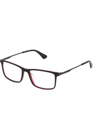 Police Homme, Accessoires, Rouge, Taille: ONE Size Accent Rouge Lunettes Élégantes