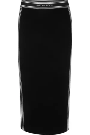 Marc Cain Femme, Jupes, Noir, Taille: 42 FR Jupe Midi Tricotée à Rayures