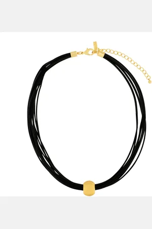 Dansk Copenhagen Femme, Accessoires, Jaune, Taille: ONE Size Collier de Luxe en Cuir avec Boule
