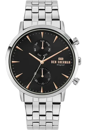 Ben Sherman Homme, Accessoires, Gris, Taille: ONE Size Montre Analogique en Acier Inoxydable Gris à Quartz