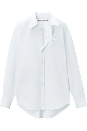 Alexander Wang Femme, Blouses et Chemises, Blanc, Taille: 40 FR Chemise Oversize Blanche en Coton