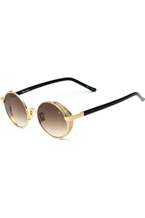 Belstaff Femme, Accessoires, Jaune, Taille: ONE Size Lunettes de Soleil en Titane Doré avec Verres Japonais