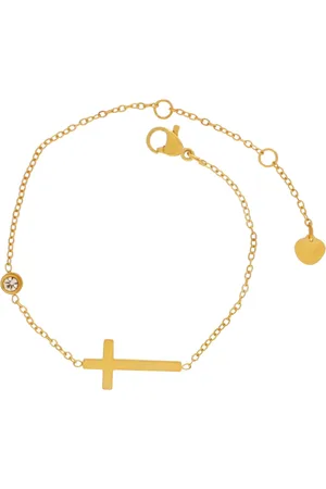 Dansk Copenhagen Femme, Accessoires, Jaune, Taille: ONE Size Bracelet croix avec pierres CZ claires