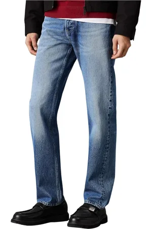 Calvin Klein Homme, Jeans, Bleu, Taille: W36 Stonewash Straight Leg Denim Jeans