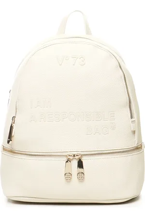 V°73 Femme, Sacs, Blanc, Taille: ONE Size Sac à Dos Blanc avec Logo
