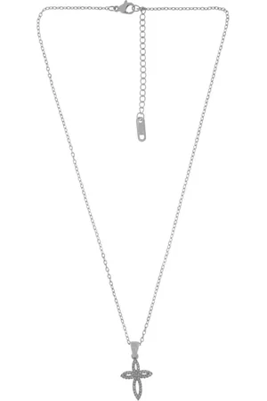 Dansk Copenhagen Femme, Accessoires, Gris, Taille: ONE Size Collier Croix CZ Transparent