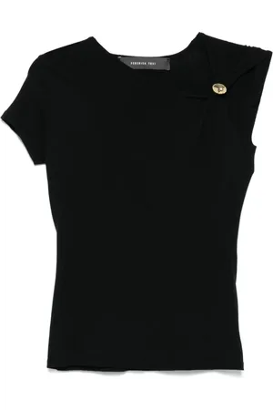 FEDERICA TOSI Femme, Tops, Noir, Taille: 38 FR Haut Noir avec Broche