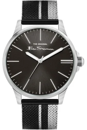 Ben Sherman Homme, Accessoires, Noir, Taille: ONE Size Montre analogique en acier inoxydable et quartz