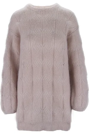 ANIYE BY Femme, Pulls, Rose, Taille: 36 FR Pull Col Rond en Mohair Mélangé