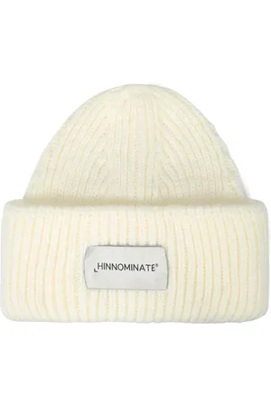 hinnominate Homme, Accessoires, Blanc, Taille: ONE Size Bonnet côtelé avec étiquette de logo