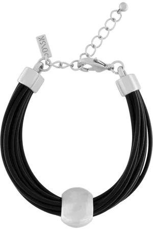 Dansk Copenhagen Femme, Accessoires, Gris, Taille: ONE Size Bracelet en Cuir de Luxe avec Charme Nordique