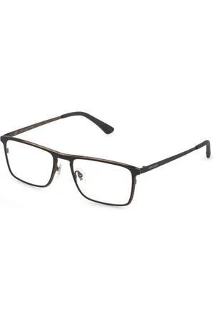 Police Homme, Accessoires, Noir, Taille: ONE Size Lunettes en Métal Gris avec Cadran Vert