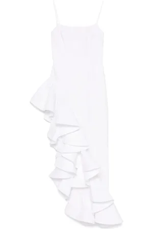 GIUSEPPE DI MORABITO Femme, Robes, Blanc, Taille: 36 FR Robe Longue Blanche à Volants