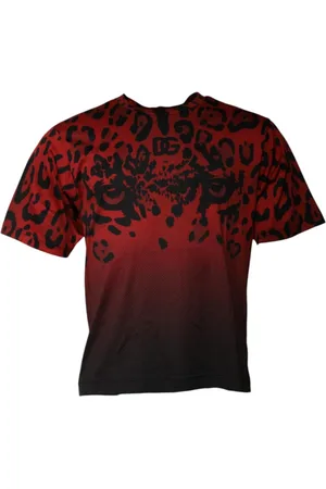 Dolce & Gabbana Homme, Tops, Multicolore, Taille: S T-shirt à Manches Courtes Imprimé Léopard