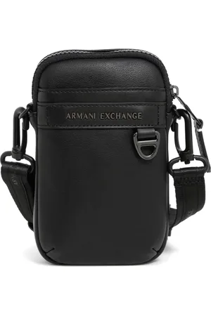 Armani Exchange Homme, Sacs, Noir, Taille: ONE Size Sac Bandoulière Simple avec Sangle Réglable