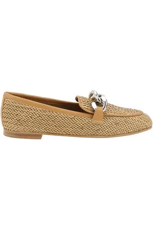 Casadei Femme, Chaussures, , Taille: 38 1/2 EU Mocassins en cuir avec plaque métallique